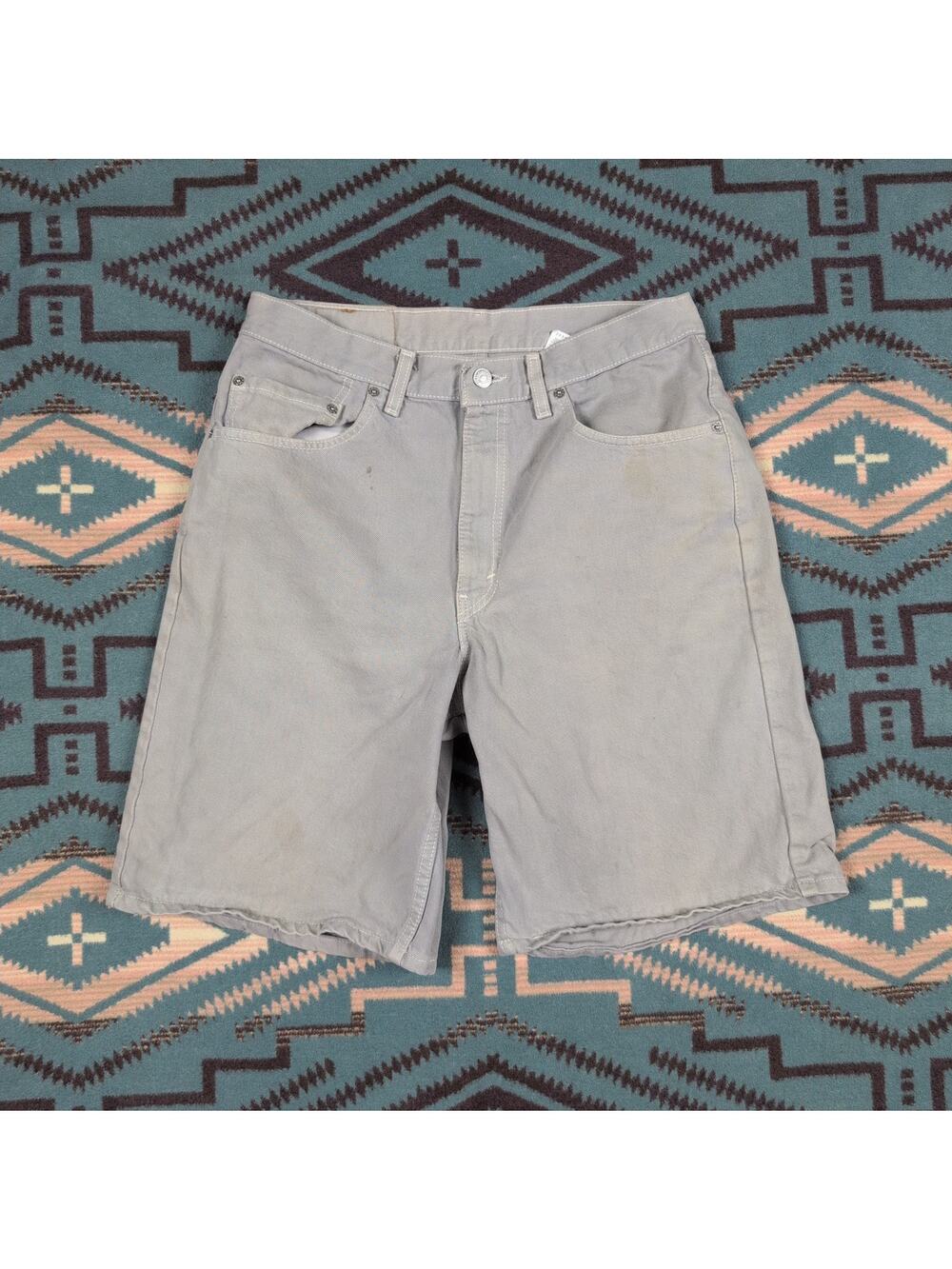 Vintage 90s Levi's 550 Denim Shorts Mens 31 Gray Relaxed Fit Baggy Red Tab USA